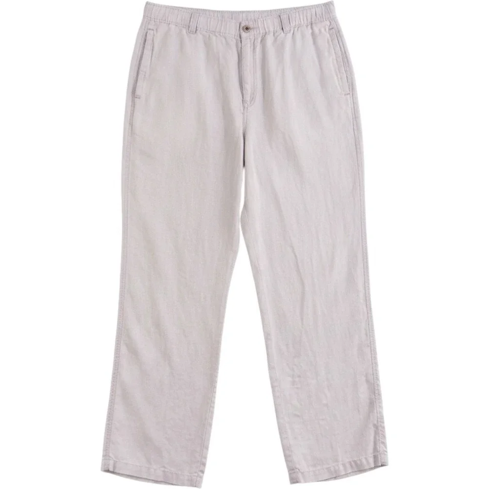 Tommy Bahama Relax Pants Mens Medium White 100% Linen Beach Coastal Vacation